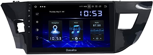 Dasaita Estéreo para Auto 1 DIN Android 11 con CarPlay Inalámbrico para Radio de Auto Corolla 2014-2017 Pantalla Táctil Bluetooth GPS SWC WiFi Multimedia Video AM FM