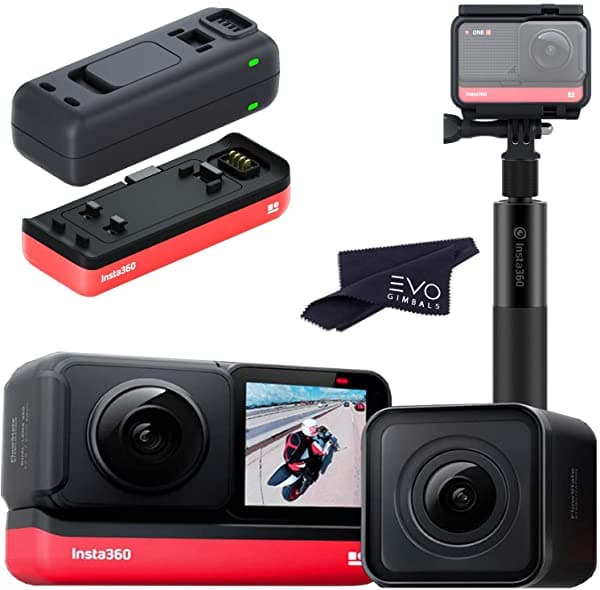 Insta360 One R Twin Edition Super 5.7K Dual-Lente 360 Camara + 4K Gran Angular 60 Fps Hub De Carga Rápida Bateria Adicional Y Selfie Stick 4 CINAKGP/A