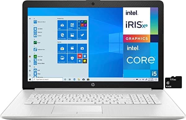 2021 HP Notebook 17.3 HD+ Pantalla Antirreflectante Intel Quad-Core i5-1135G7 de 11ª Generación (supera al i7-1065G7) 8 GB DDR4 RAM 256 GB SSD sin DVD RW WiFi Ethernet RJ-45 Cámara Web Win 10 S + Tarjeta SD 1X5Q2AA