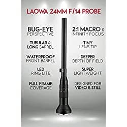 LAOWA Venus Optics 24mm f/14 2X Macro Probe Lens para Canon EF - Lente macro con enfoque cercano y alta precisión Venus Laowa24mm