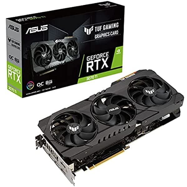 Asus Tuf Gaming Nvidia Geforce Rtx 3070 Ti Oc Edition Card Graphics Pcie 4.0 8Gb Gddr6X Hdmi 2.1 Dispostport 1.4A Rodamientos De Ventilador De Bolas D TUF-RTX3070TI-O8G-GAMING