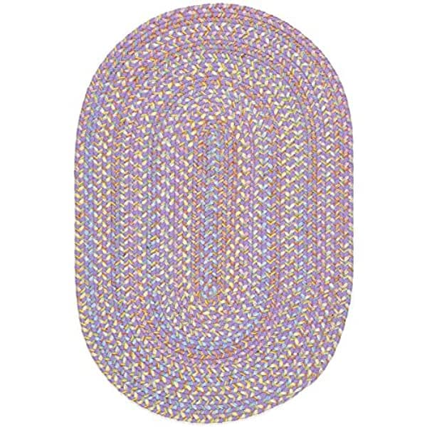 Super Area Rugs Hipster - Alfombra Trenzada Para Niños Y Guardería Violeta Multicolor 8 Pies Redondos HIP15R096X096