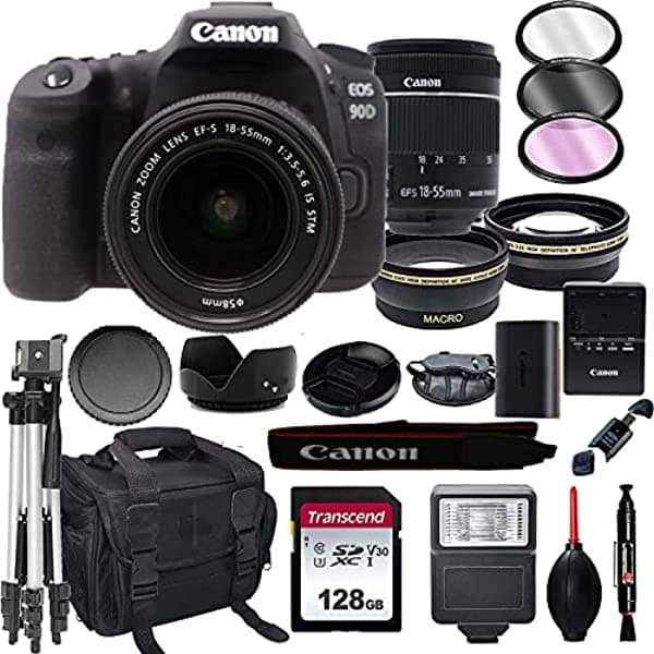 Al's Variety-Canon intl Canon Eos 90D Dslr Camara 18-55 Mm Stm Lente+ 128 Gb Tarjeta Trípode Case Y Más 22Pc Bundle