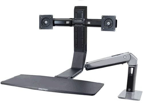 Ergotron Workfit-A - Convertidor De Escritorio De Pie De Doble Monitor Estación De Trabajo De Pie Para Mesas - Sin Superficie De Trabajo 24-312-026