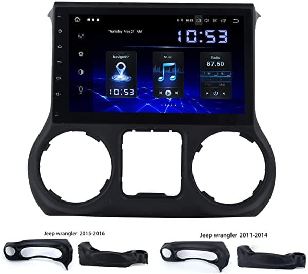 Dasaita Android Estéreo para Auto Jeep Wrangler Radio 2012 2013 2014 Reproductor Multimedia, Pantalla Dividida, Mirror Link Bluetooth 5.0