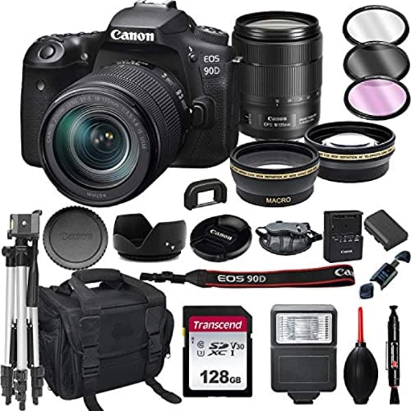 Al's Variety-Canon intl Canon Eos 90D Dslr Camara 18-135 Mm Usm Lente+ 128 Gb Tarjeta Trípode Case Y Más 22Pc Bundle