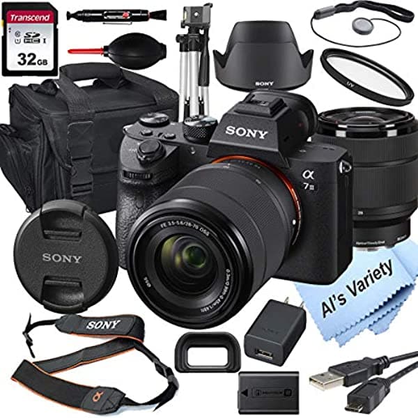 Sony Alpha A7 Iii Camara Digital Sin Espejo 28-70 Mm Lente 32Gb Tarjeta Trípode Case Y Más 18Pc Bundle