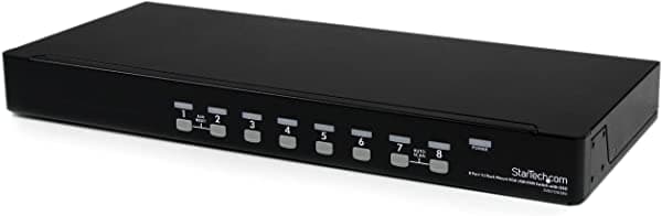 StarTech.com 8-Port USB KVM Switch OSD - Compatible Con TAA - Conmutador KVM VGA Montado en Rack de 1U (SV831DUSBU)