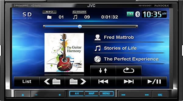 JVC KWNT810HDT Estéreo para Auto 7 Pulgadas Navegación Bluetooth HD Radio