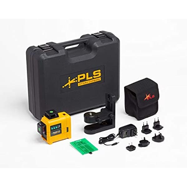 Pacific Laser Systems PLS 3X360G KIT Nivel láser verde para 360°, con batería RBP5, estuche y soporte en L