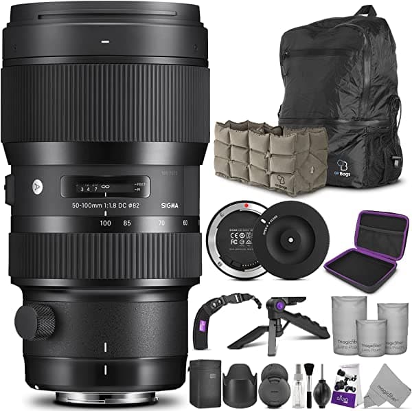 Sigma 1.969-3.937 In F1.8 Art Dc Hsm Lente Para Cámaras Dslr Canon + Sigma Usb Dock Con Altura Photo Essential Accesorio Y Paquete De Viaje KM0945