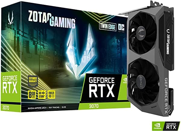 ZOTAC Gaming GeForce RTX 3070 Twin Edge OC Low Hash Rate 8GB GDDR6 256 Bits 14 Gbps PCIe 4.0 Placa de Video Gaming IceStorm 2.0 Enfriamiento ZT-A30700H-10PLHR