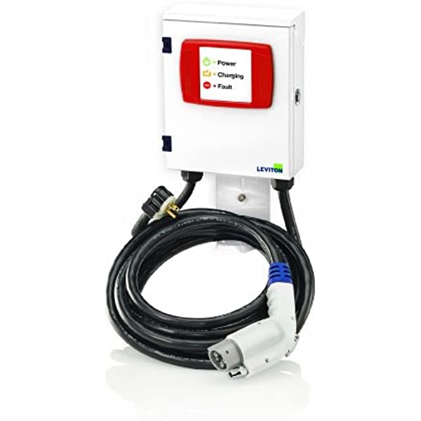 Leviton Evb22-3Pt Estación De Carga Evr-Green 160 Cable De 20 Pies 16-Amp