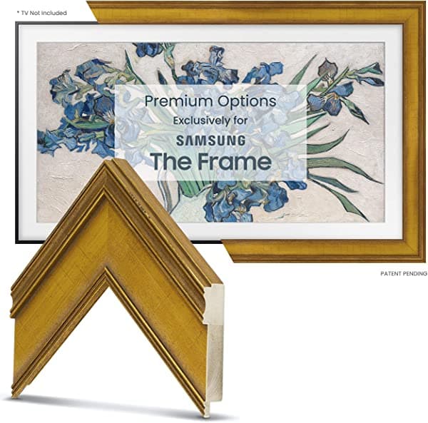 Marcos De Tv Deco - Antiguo Marco Inteligente Dorado Compatible Solo Con Samsung The Frame Tv (55 " Se Adapta A 2020 Frame Tv)