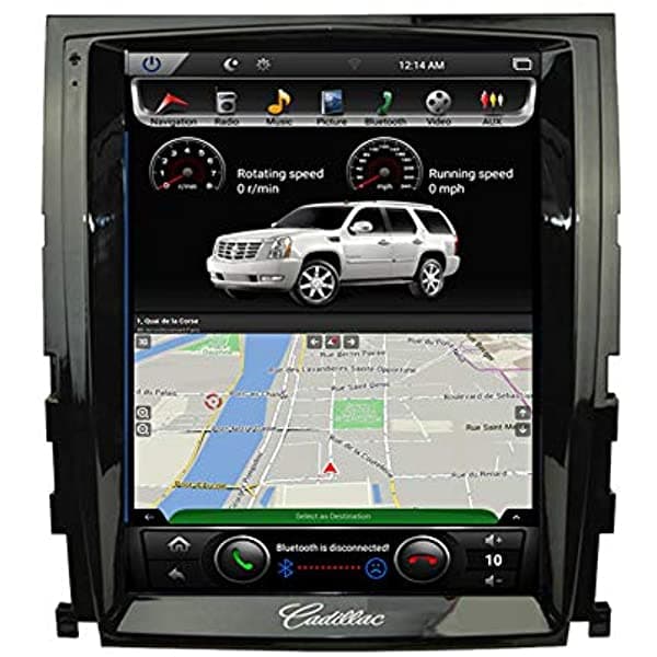 Flyunice 10.4 Pulgadas Android 9.0 Pantalla Vertical 4 Gb Ram Car Radio Esteuro Para Cadillac Escalada 2007-2014 Gps Unit Multimedia Player Bluetooth TS-KLD90432