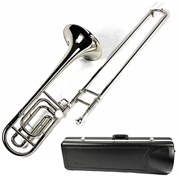 Moz Trombón Tenor Bb/F Nuevo con Estuche y Boquilla - Acabado Chapado en Níquel Moz-NP-123