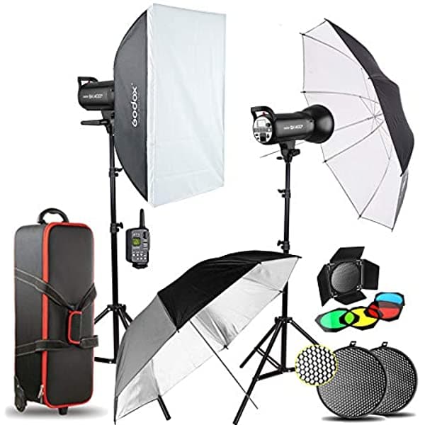 Godox 2 X Sk400Ii 800Ws Kit De Monolle De Luz Estroboscópica De 800Ws Para Fotografía De Estudio Incluye Soporte De Luz Softbox Reflector Panal K 611864765983