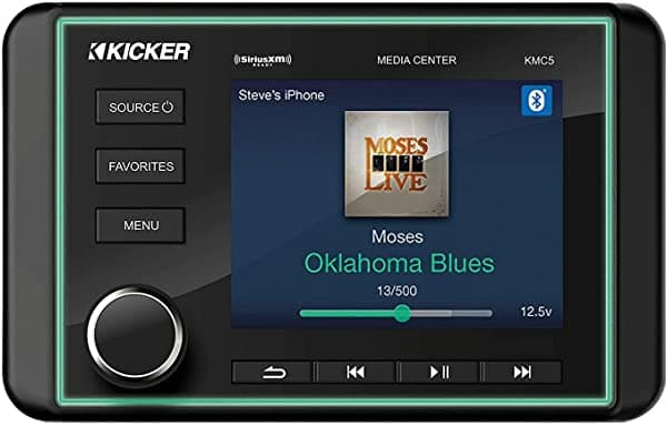 Kicker 46Kmc5 Marine 240 W Max Power Y 120 Rms 6 Canales Boat Gauge Style Media Center Con Pantalla Lcd Y Conectividad Bluetooth Color Negro KMC5 (46KMC5)