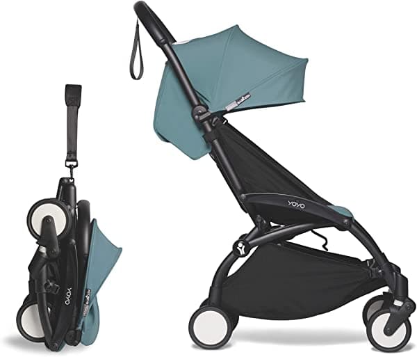 Babyzen Yoyo2 Stroller - Marco Negro Con Asiento Aqua Y Dosel