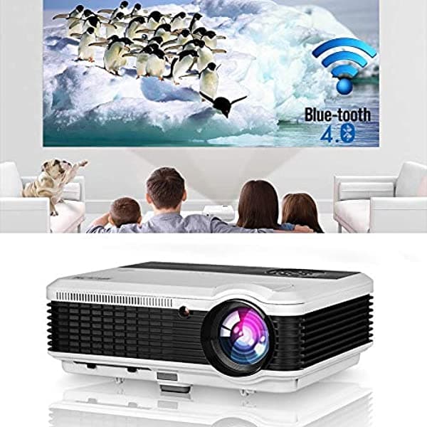 EUG Proyector Full Hd 1080P Con Wifi Bluetooth Android Os Inalámbrico Pantalla De 200 Pulgadas Video Al Aire Libre Proyector De Cine En Casa Para La Pant Z-X88+AB-01