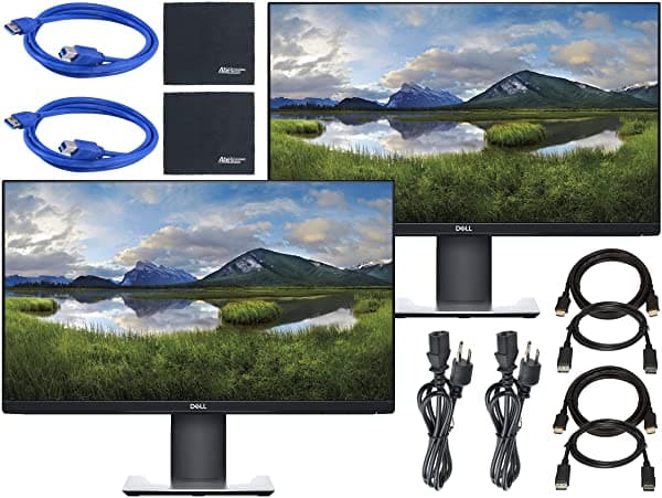 AOM Dell P2419H 24" 16:9 Monitor IPS Bisel Ultrafino + Cable DisplayPort + Cable HDMI + Cable USB 3.0 + Paño de Limpieza Para Monitor Paquete DELLP2419HJK
