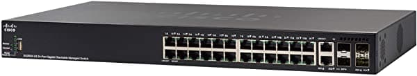 Cisco Sg350X-24Mp Interruptor Administrado Apilable Con 24 Puertos Gigabit Ethernet (Gbe) Más 382W Poe 2 X 10G Combo + 2 X Sfp + Protección Limitada