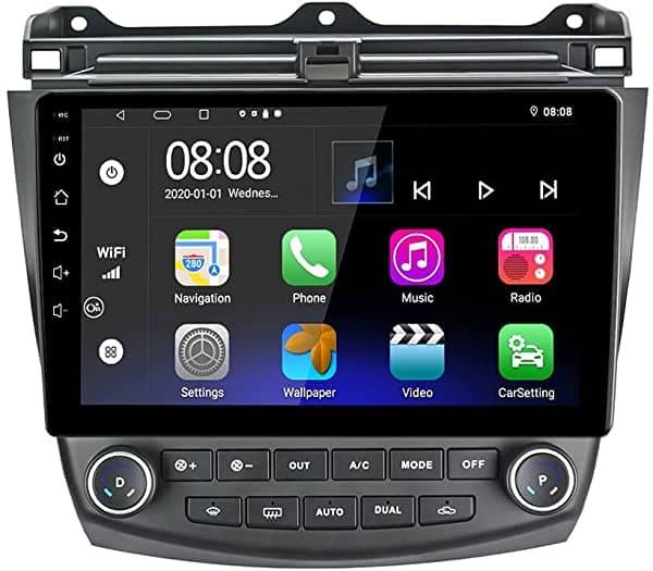 LEXXSON Android 10.1 Honda Accord Car Radio Estereo Pantalla Táctil Capacitiva De 10 Pulgadas Unidad De Altura De Alta Definición Bluetooth Am/Fm Gps Nav Us