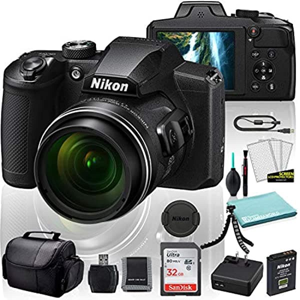 Nikon Coolpix B600 Cámara Digital (Negro) (26528) Modelo De Ee. Uu. + Sandisk 32Gb Ultra Memory Card + Memory Card Wallet + Deluxe Soft Funda + 12 Pulga 26528_EDI_1