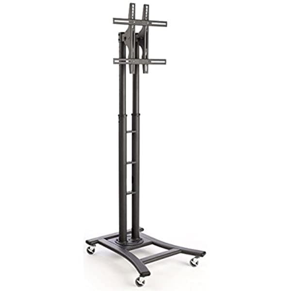 Displays2go Soporte De Tv Móvil Con Ruedas Para Lcd Plasma O Monitores Led Entre 32 Y 65 Pulgadas Ajustable Al Altura - Negro MBTVSBKBV2