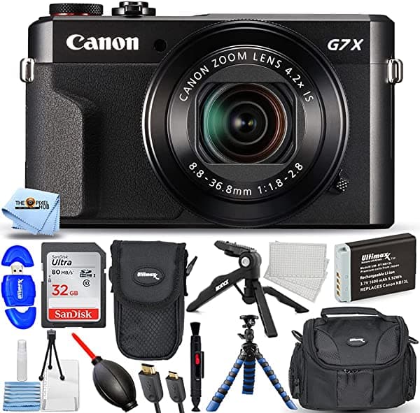 Pixel Hub Canon Powershot G7 X Mark Ii (Black) 1066C001 - Proma Pro Con Batería Recargable Nb -13L Adicional Tarjeta Sd Ultra 32Gb Bolsas Y Bolsas De Gadgets CANG7XMIIBLKG211