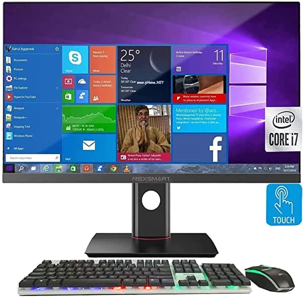 Nexsmart Pantalla Todo En Una Computadora De Escritorio 23.8 "Pc Todo En Uno Todo En Uno Con Procesador I7 Y Compatible Con Windows10 8Gb Ram 480 Ssd NX3T