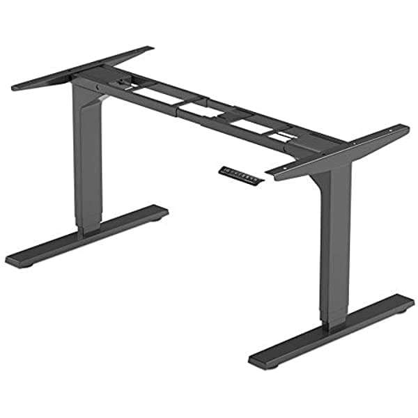 PROGRESSIVE AUTOMATIONS Marco De Escritorio De Pie Eléctrico Motor Dual. Altura Y Ancho Ajustables 3 Etapas De Piernas Para Escritorios De La Oficina En Casa Sit Stand Suite FLT-02-Black