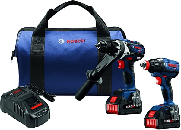 Bosch Gxl18V-225B24 Kit Combinado De 2 Herramientas De 18V Con Bruto Resistente 1/2 Pulg. Driver/Controlador De Martillo Y 1/4 Pulg. Y 1/2 Pulg. Dos E
