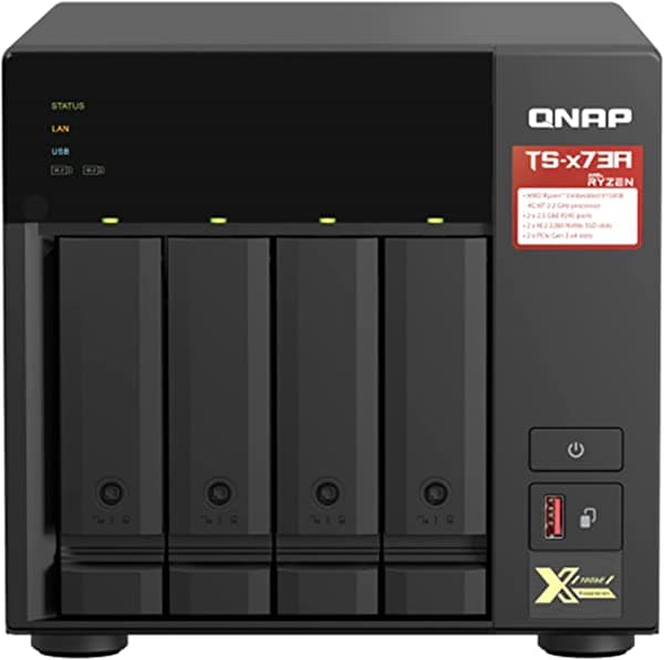 Qnap Ts-473A-8G-Us 4 Bay Na De Escritorio De Alta Velocidad Con Cpu Amd Ryzen De 4 Núcleos Memoria 8Gb Ddr4 Y 2.5Gbe (2.5G/1G/100M) Conectividad De R