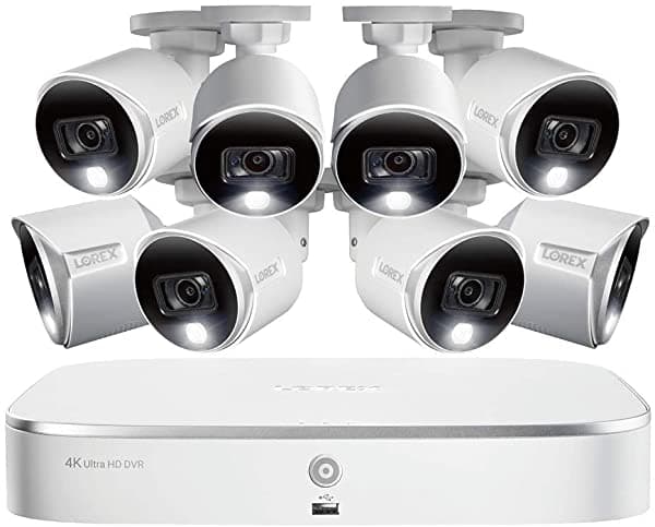 Lorex 4K Hd Sistema De Seguridad Interno/Exterior Resistente A La Intemperie 8 X 4K Ultra Cámaras De Bala Hd Con Detección Avanzada De Movimiento | V D841A82-8DA8-E