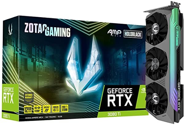 Zotac Gaming Geforce Rtx 3080 Ti Amp Holo 12Gb Gddr6X 384 Bit 19 Gbps Pcie 4.0 Gaming Grraphics Tarjeta Holoblack Nicestorm 2.0 Avanzado Enfriamie ZT-A30810F-10P