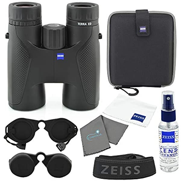 Zeiss Paquete De Binoculares Terra Ed De 10 X 42 Pulgadas Color Negro Con Kit De Cuidado De Lentes Zeiss Y Paño De Limpieza Lumtrail 524204-9901