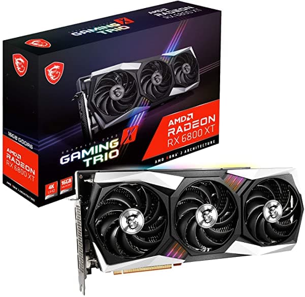 Msi Gaming Radeon Rx 6800 Xt 16Gb Gdrr6 256-Bit Hdmi/Dp 2285 Mhz Rdna 2 Architecture Oc Tarjeta Gráfica (Rx 6800 Xt Gaming X Trio 16G) Radeon RX 6800 XT GAMING X TRIO 16G