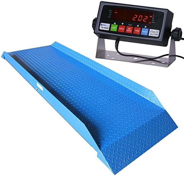 PrimeScales Escala De Animales De 5.000 Lb X 1 Lb Ntep Alleyway / Escala De Animales Grandes / Escala Ganadera Grande Con Indicador PS-929