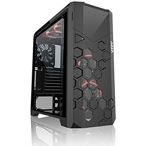 Azza Full Tower Case con 4 x Ventiladores Hurricane RGB CSAZ-6000RGB Storm Negro CSAZ-6000RGB STORM Black