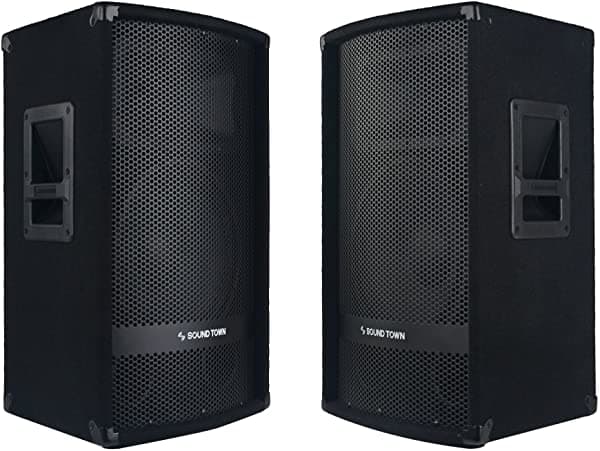 Sound Town 2-Pack 12 "600W 2 vías Pasivo Pasive Pa Pro Altavo De Audio Con Conductor De Compresión Para Sonido En Vivo Karaoke Bar Iglesia (
