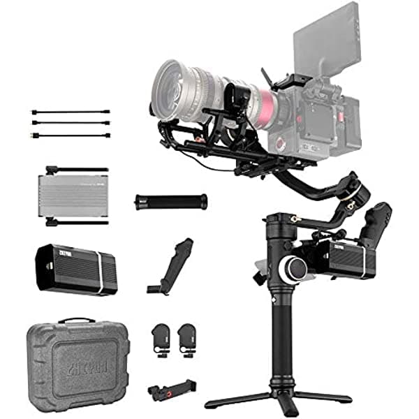 Zhiyun Crane 3S Estabilizador Gimbal de 3 Ejes para Cámaras DSLR y Videocámara, 6.5 Kg de Carga Útil, Eje de Roll Extensible, 12 Horas Crane 3S pro pack+pergear cloth