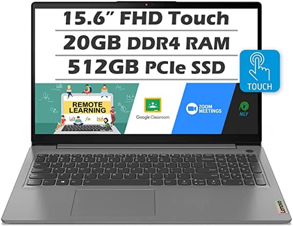 Lenovo IdeaPad Notebook con Pantalla Táctil (último modelo) Pantalla HD Completa de 15.6" Intel Quad-Core i5-1135G7 20 GB de RAM 512GB SSD Teclado