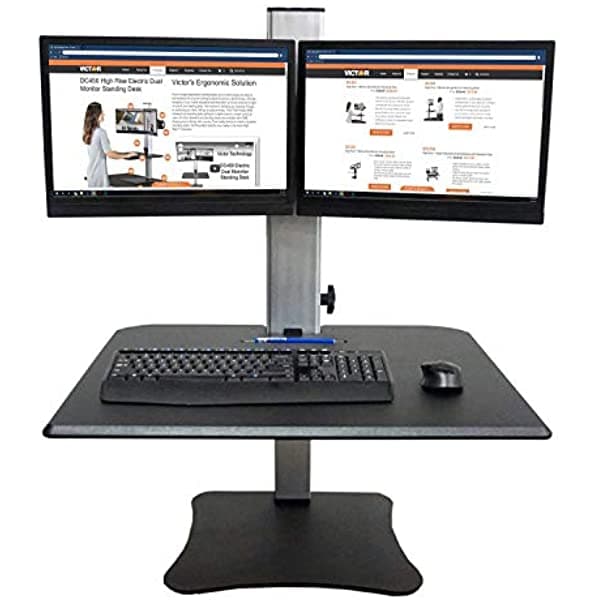 Victor Dc350A Manual Dual Monitor Altura Convertidor De Escritorio De Pie Ajustable Sits