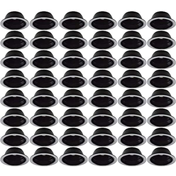 Four-Bros Lighting 48 Paquete De 6 "Pulgadas De Deflector Negro Con Un Anillo De Plástico Goofle De 7.25 Pulgadas Use Con Bombbas Par 30 Par 38 R30 R40 Br30 Br40 Reemp