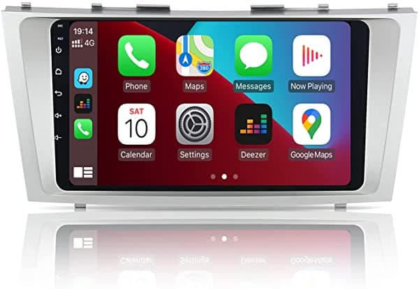 ViaBecs Estéreo para Auto con Pantalla Táctil Android de 9 Pulgadas Apple CarPlay Inalámbrico para Toyota Camry 2007 2008 2009 2010 2011 Unidad Principal Estéreo para Auto Bluetooth 5.0 Navegación GPS WiFi 4G 64G DSP FM AM