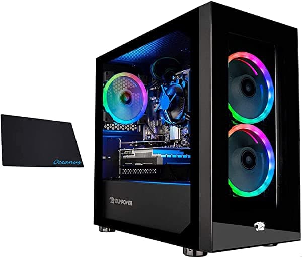 Ibuypower Computadora Para Videojuegos Mini Computadora De Escritorio (Amd Ryzen 3 3100 3.6Ghz Amd Radeon Rx 550 2Gb 8Gb Ddr4 Ram Ssd De 240 Gb Listo Para Wifi Windows 10 Home) Con Alfombrilla De Mouse Od