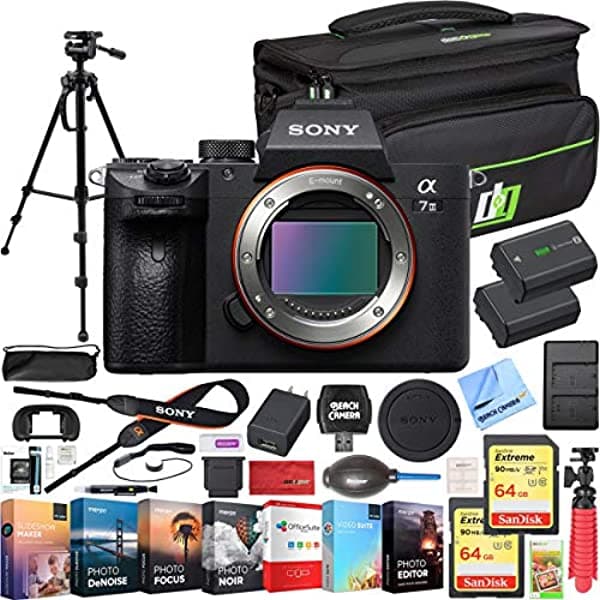 Sony A7 Iii Full Frame Sin Espejo Lente Intercambiable 4K Hdr Camara Ilce-7M3 Boddle Con Bolsa De Viaje Deco Gear 2X 64 Gb De Memoria Suite Y Acceso E7SNILCE7M3
