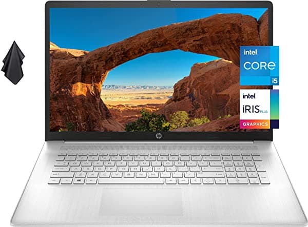 Laptop Hp 17 2021 Pantalla Antirreflejos Hd+ De 17 Pulgadas Intel Core I5-1135G7 De 11ª Generación Gráficos Intel Iris Xe 16 Gb De Ram Ssd Pcie De 512 Gb Batería De Larga Duración Cámara Web Micrófonos Win10 Plata + Paño Oydisen