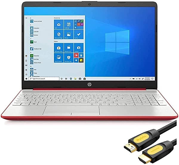 Hp Portátil Hd Micro-Edge De 15.6 Pulgadas Rojo Escarlata Intel 4-Core Pentium Silver N5030 Hasta 3.10 Ghz 16 Gb De Ram 1 Tb Ssd Cámara Web Usb-C Ethernet Numberpad Hdmi Myrtix Cable Hdmi Win 10 Home S HP 15